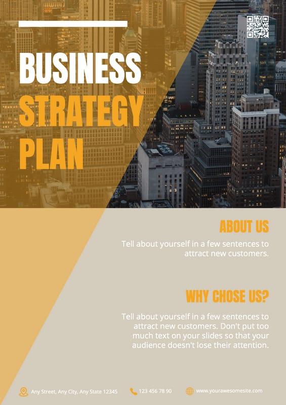 Business Strategy Plan Orange Event Flyer