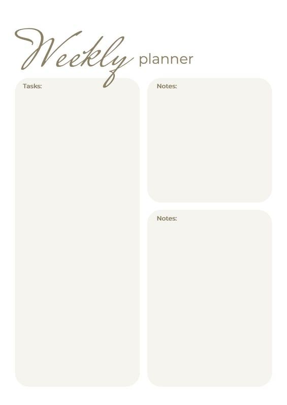 White And Beige Elegant Minimal Planner