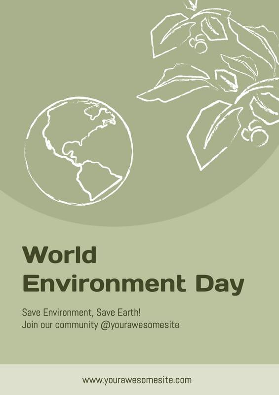 Green World Environment Day Poster