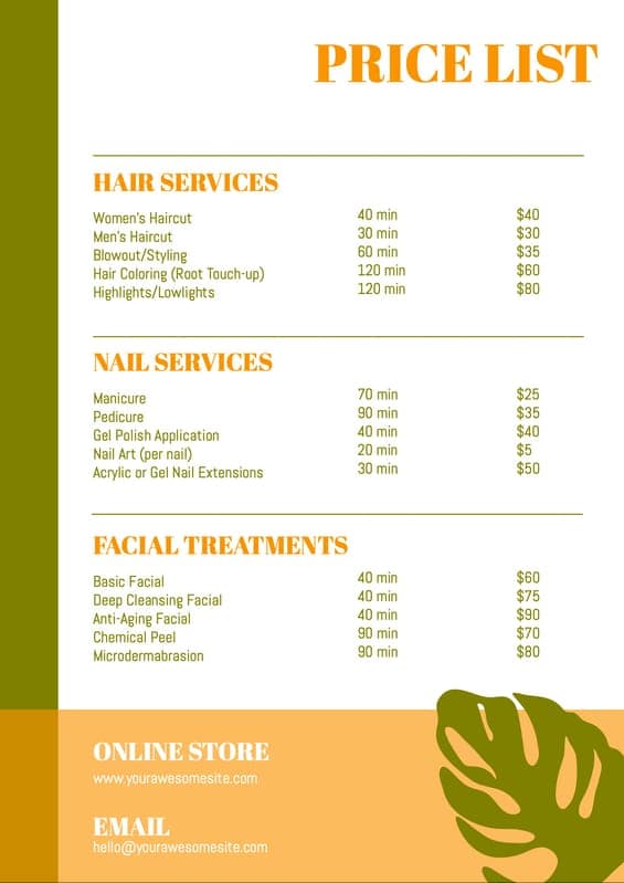 Color Block Beauty Price List