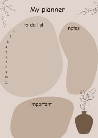 Beige Abstract Planner