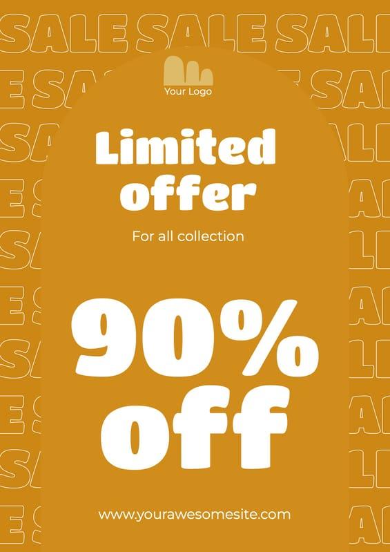 Yellow Abstract Sale Limited Offer Poster