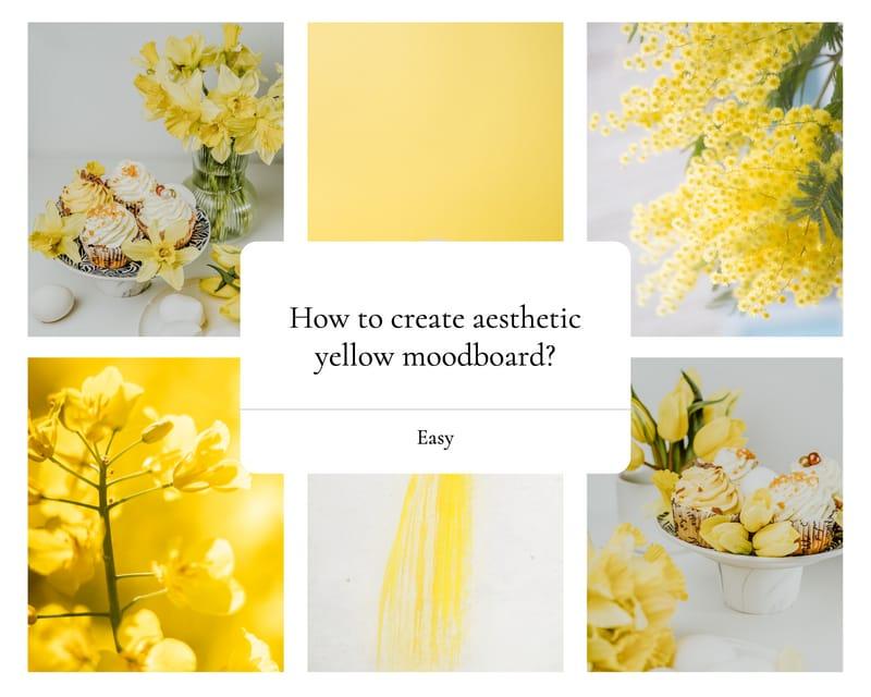 Yellow And White Notification Moodboard Photo Collage