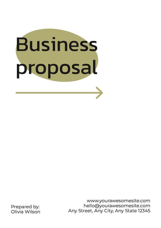 White And Green Circle Minimal Business Proposal