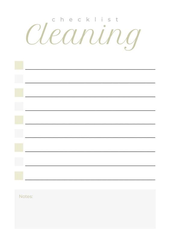 White And Grey Cleaning Elegant Daily Checklist