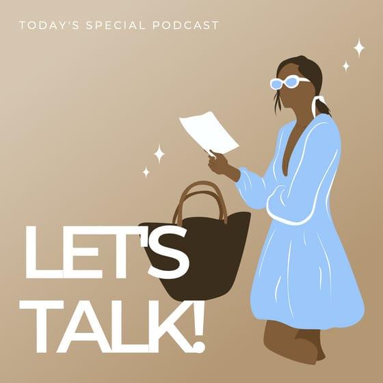Beige And White Woman Illustration Podcast Cover