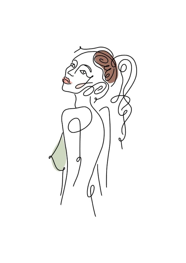 Woman Line Art Wall Art Print