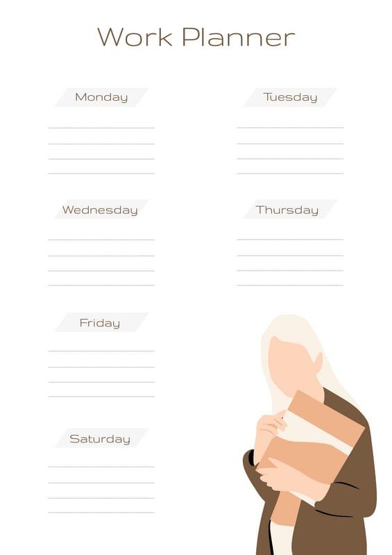 Weekly Work To Do List Illustration Planner