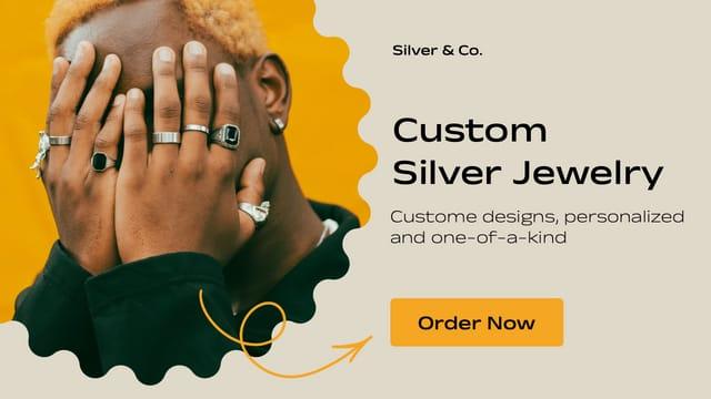 Custom Silver Jewelry Promo Twitter Ad