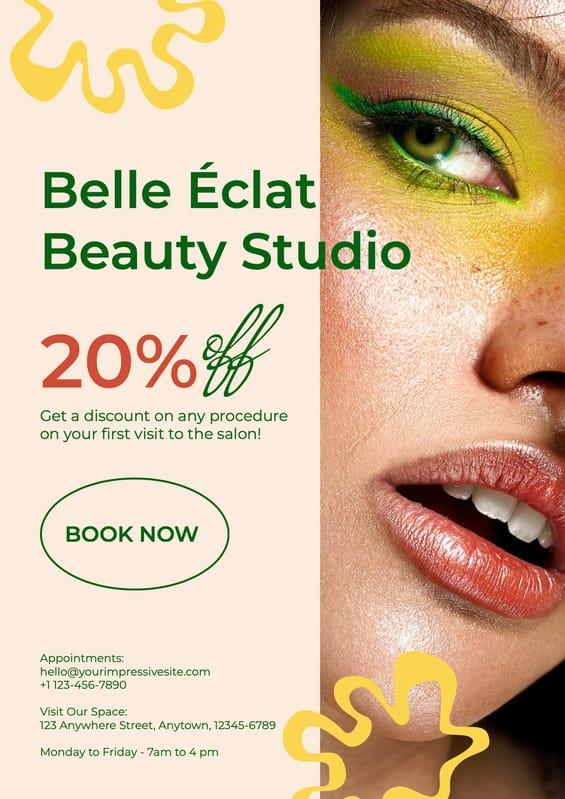 Beige And Color Photo Advertising Beauty Sale Flyer