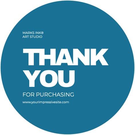Blue Simple Modern Thank You For Purchase Sticker