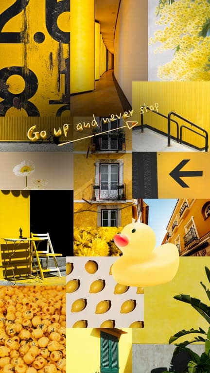 Yellow collage Phone Wallpaper