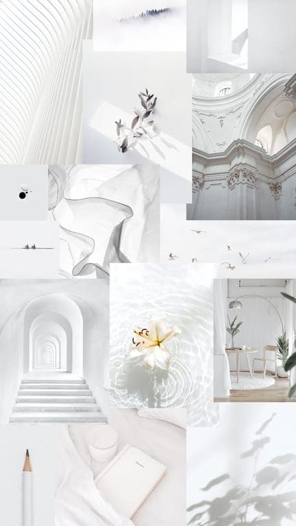 White Collage Phone Wallpaper