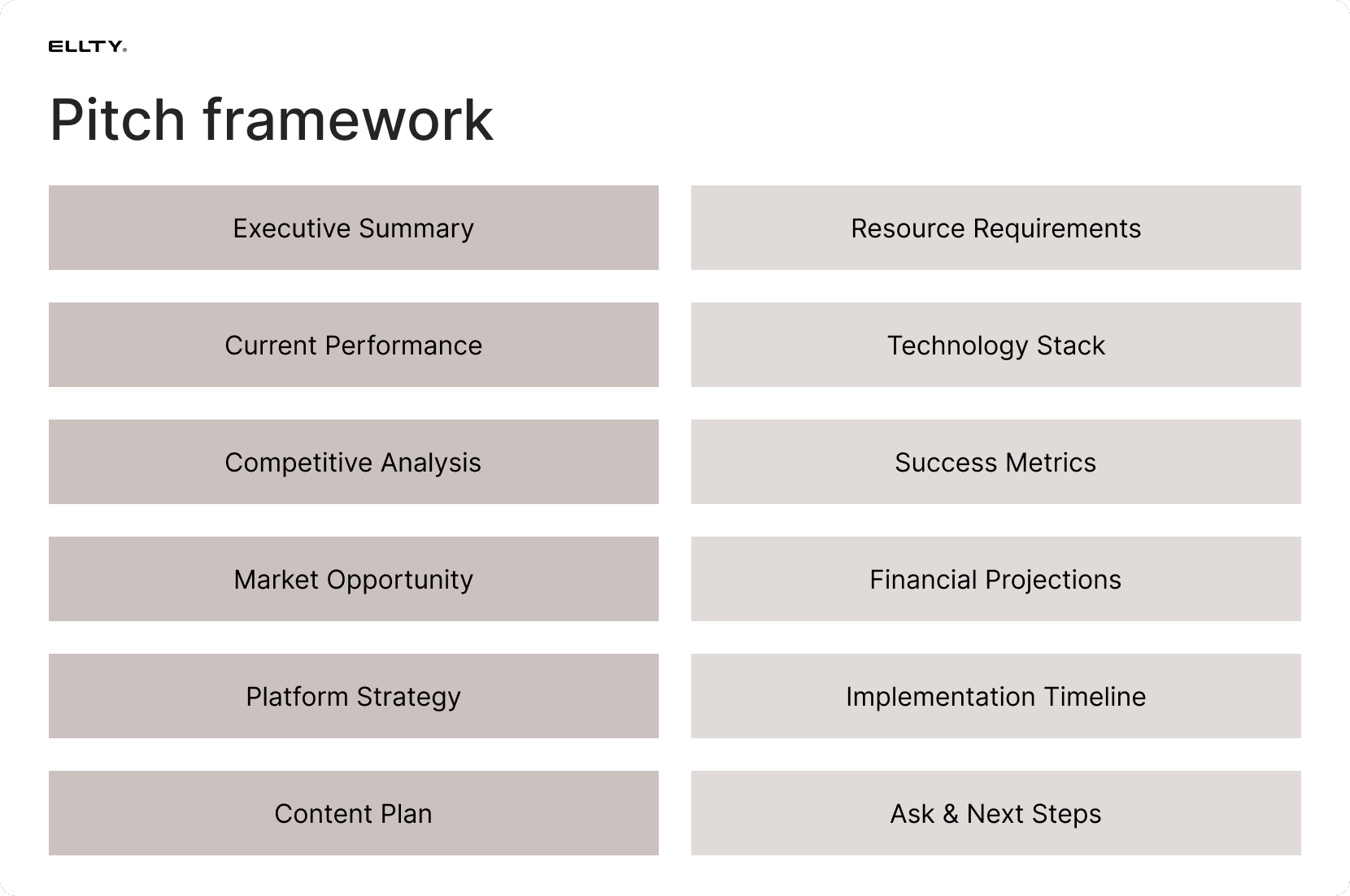 12 slide pitch framework