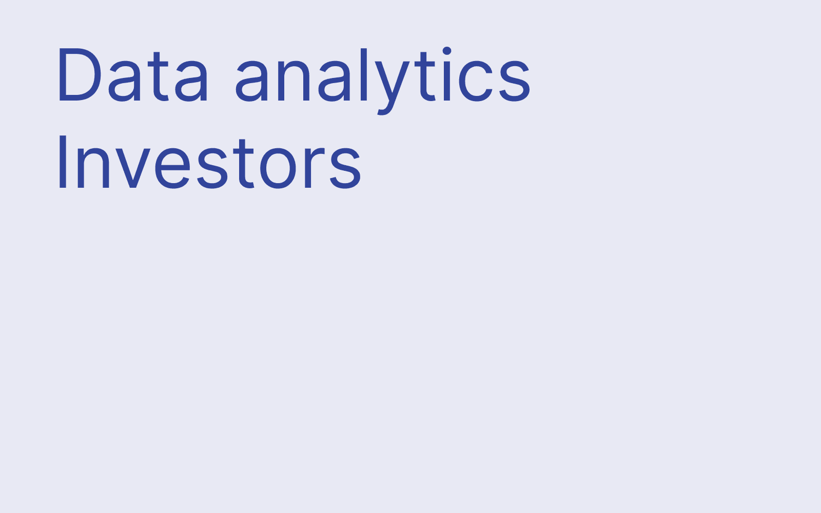 Data-analytics investors hero