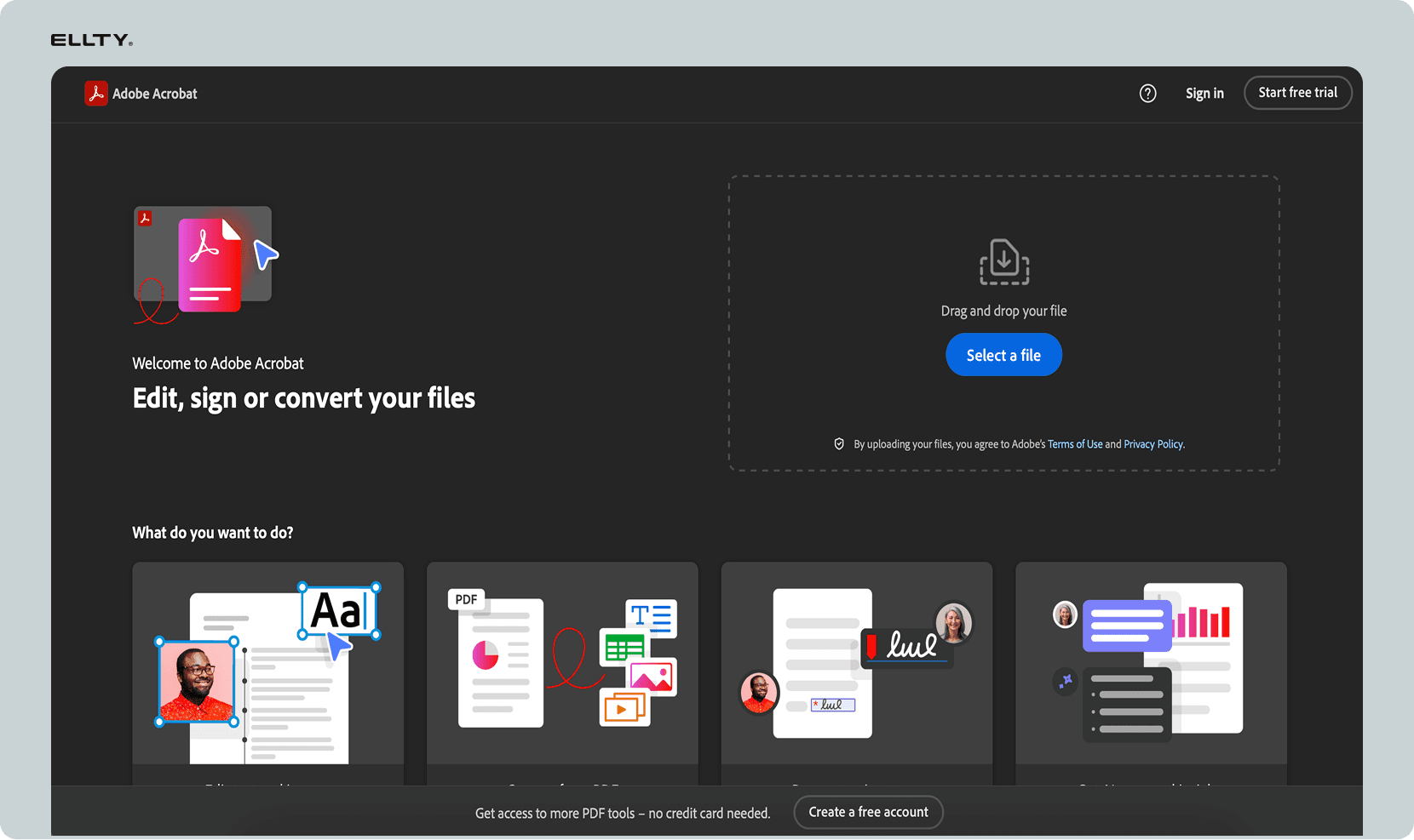 Adobe home page