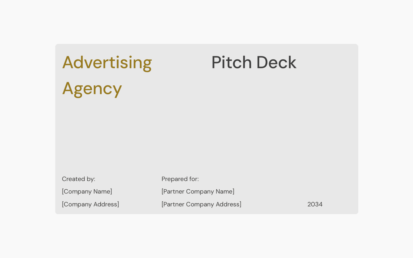 Advertising agency pitch deck hero image