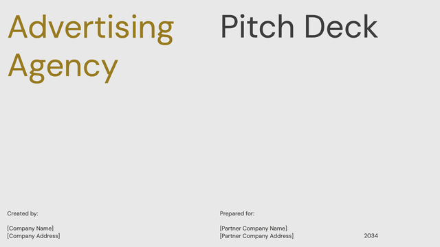 Advertising agency pitch deck template