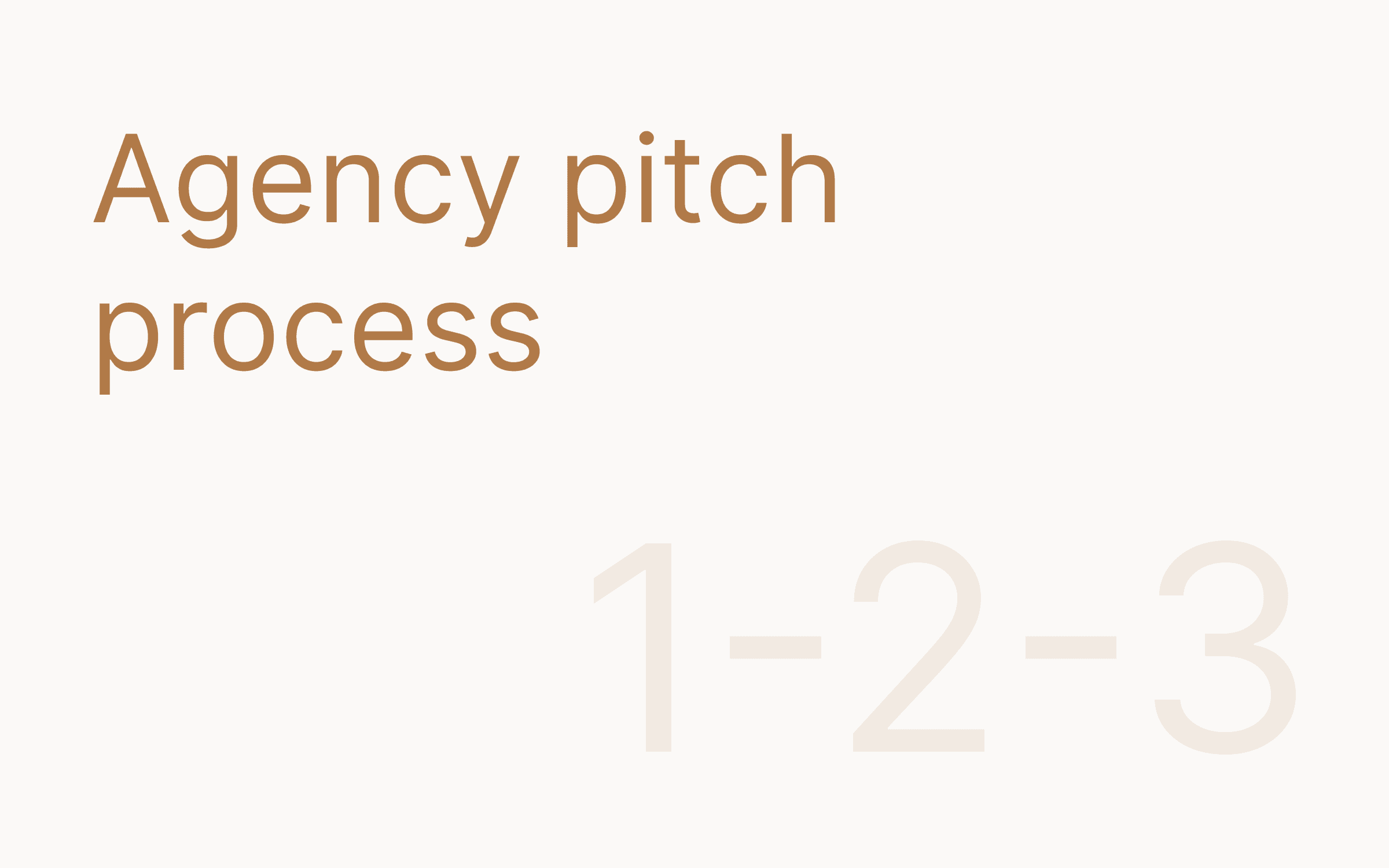 Agency pitch process