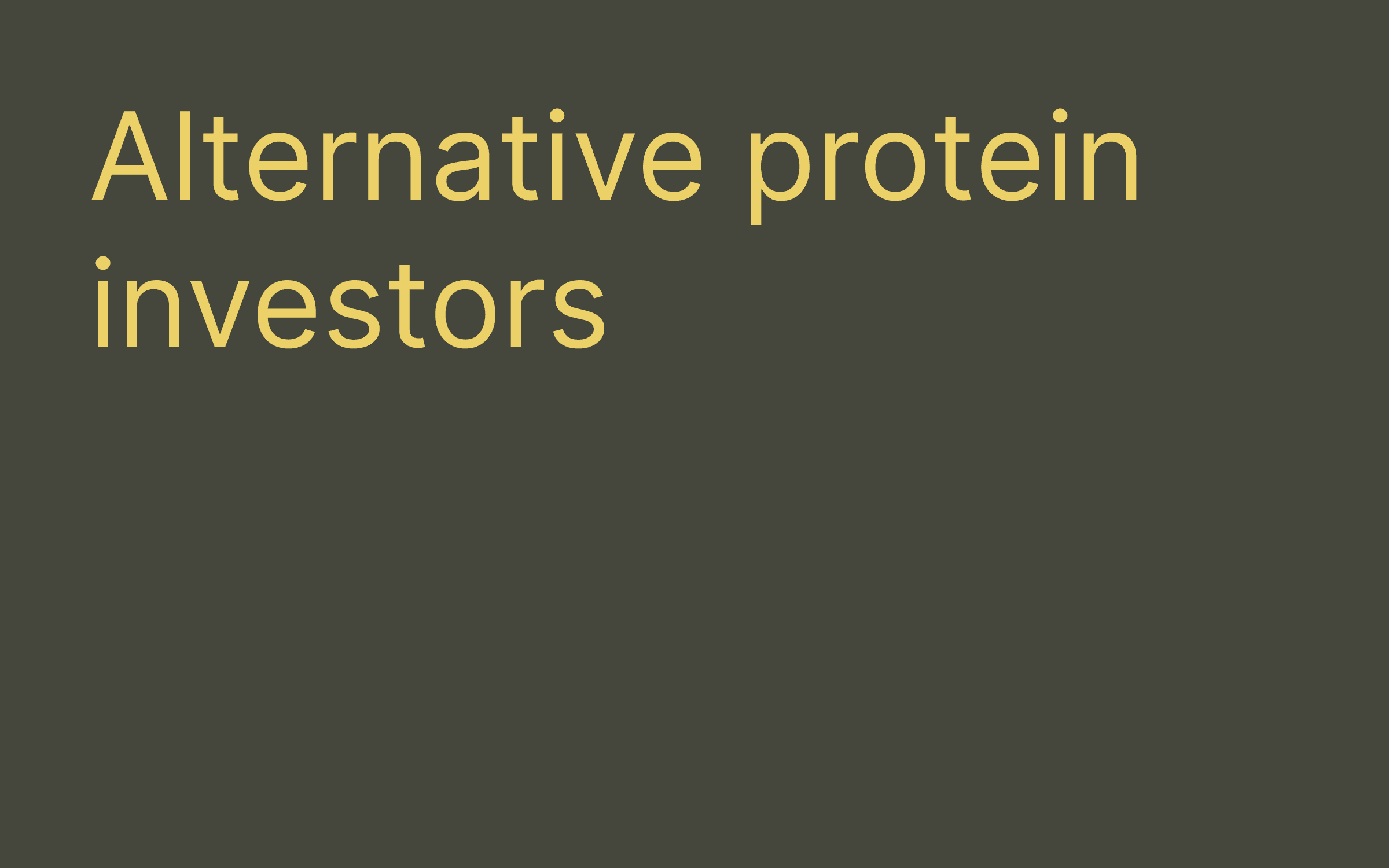 Alternative protein investors hero