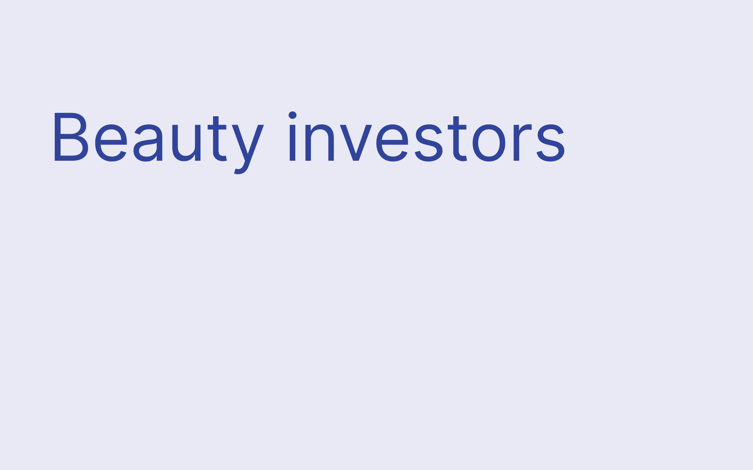 Beauty investors hero