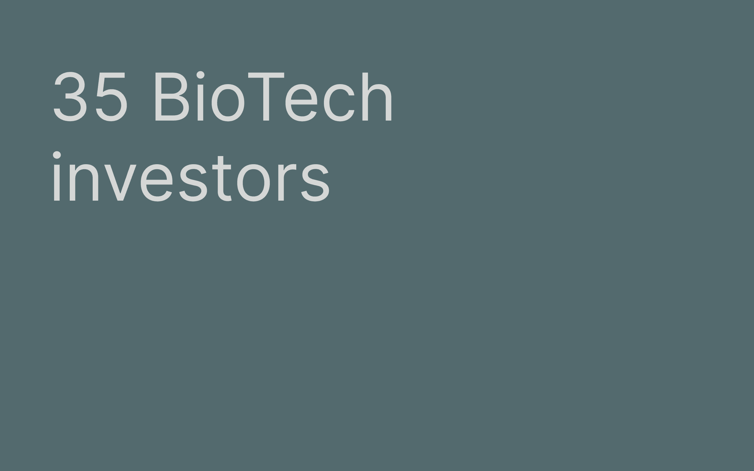 Biotech investors hero