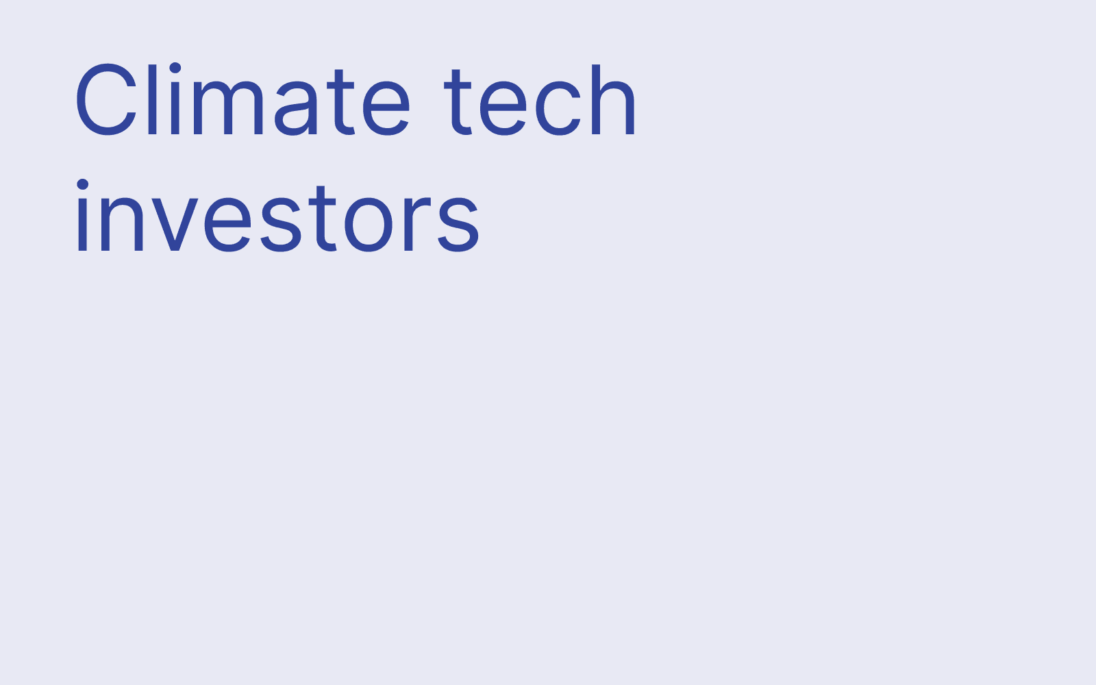 Climate tech Investors hero