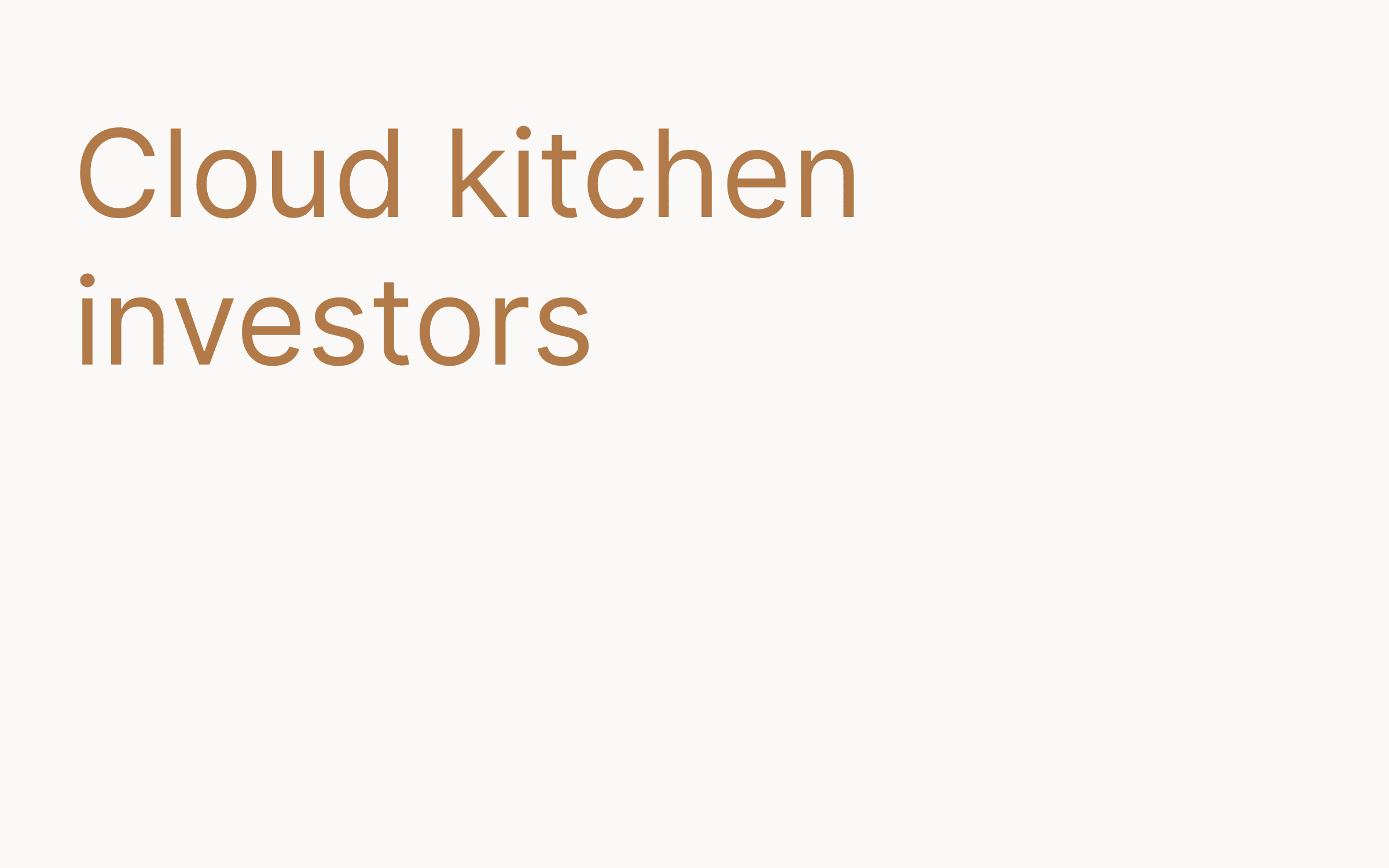 Cloud kitchen investors hero