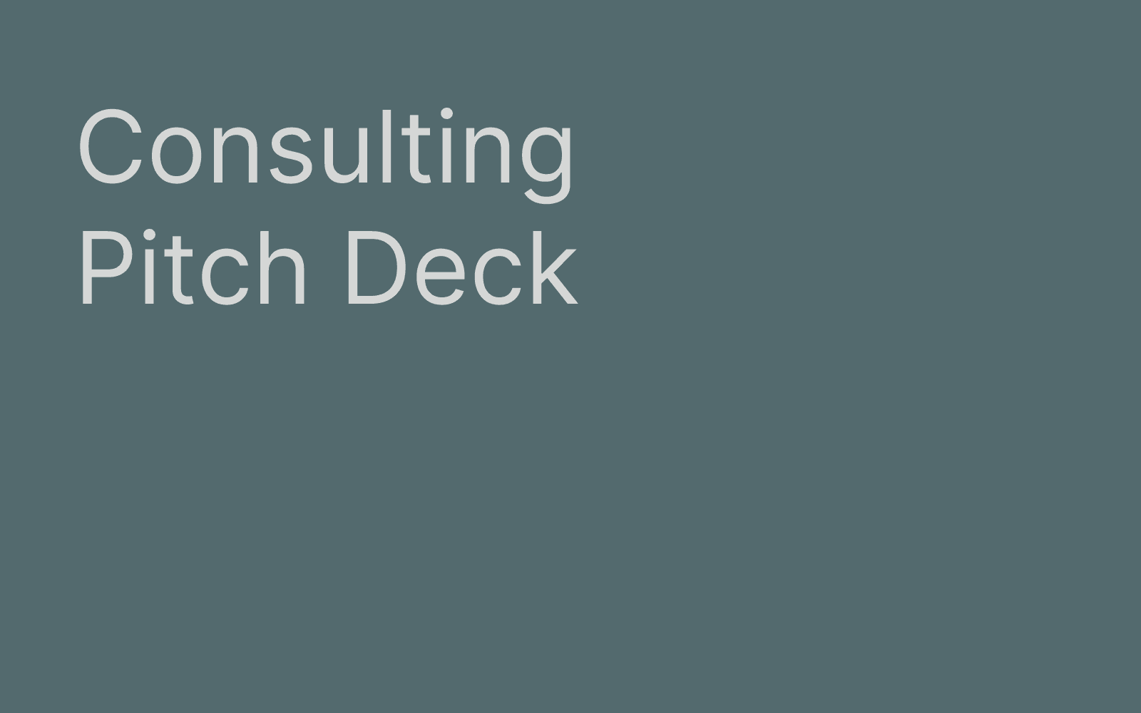 Consulting pitch deck