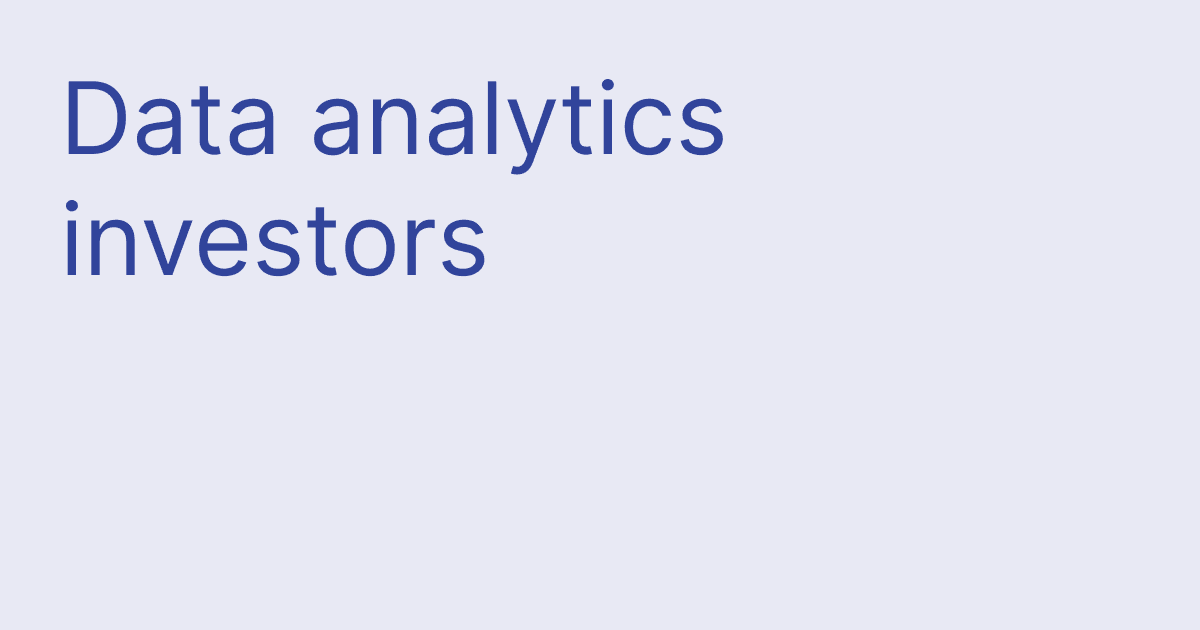 Data analytics investors og