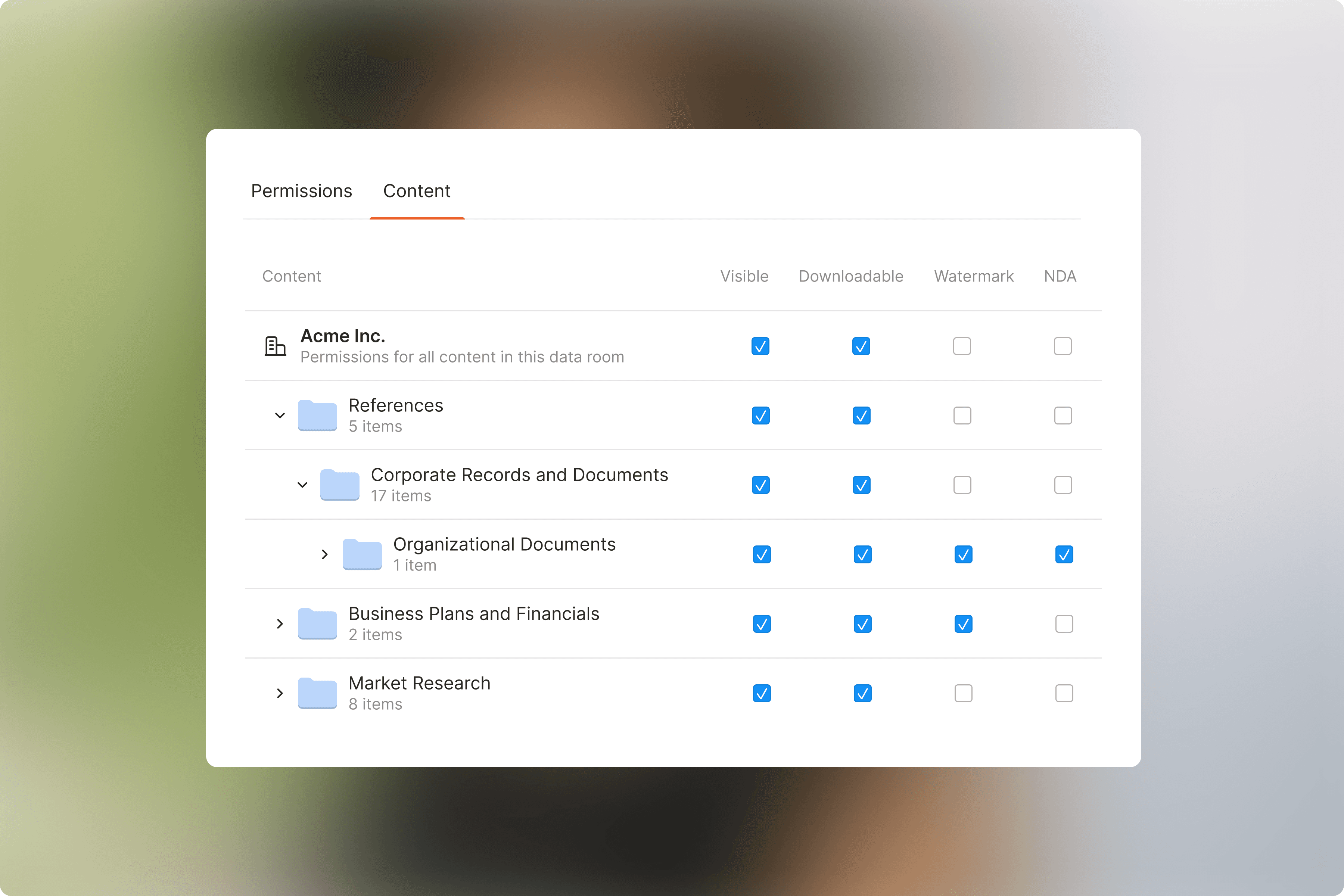 Granular permissions