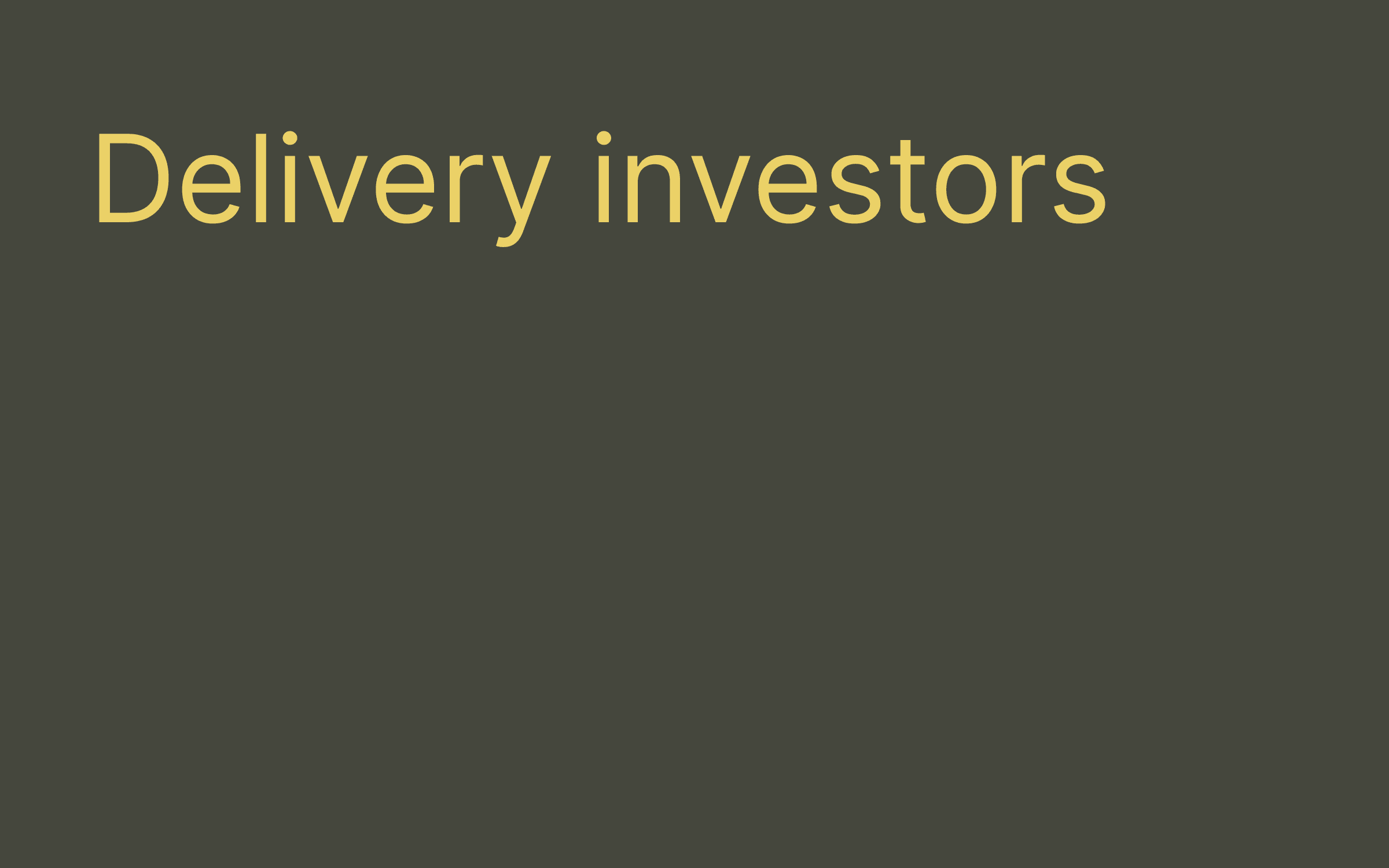 Delivery investors hero
