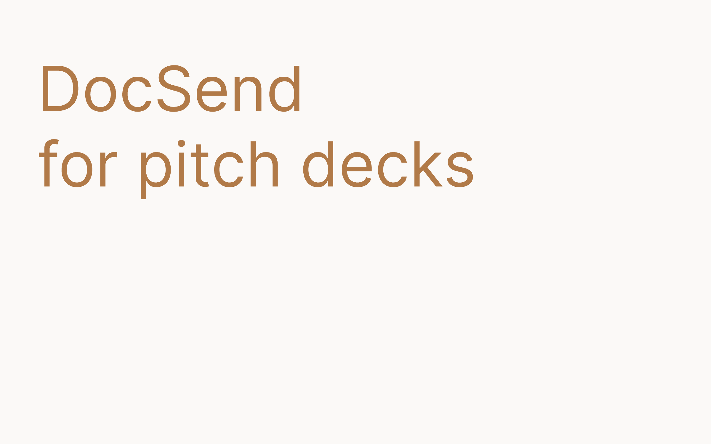 Docsend for pitch deck hero