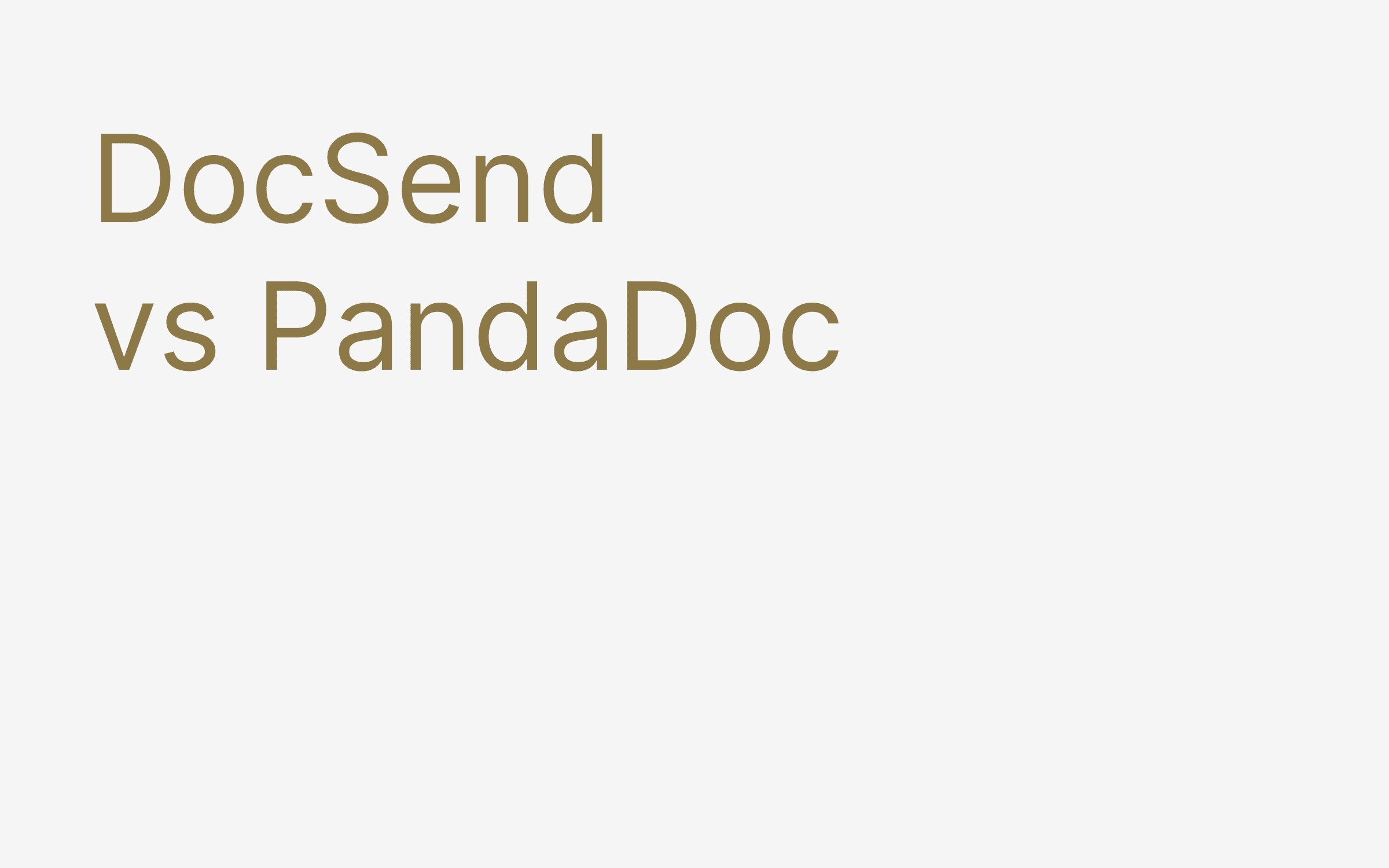 DocSend vs PandaDoc