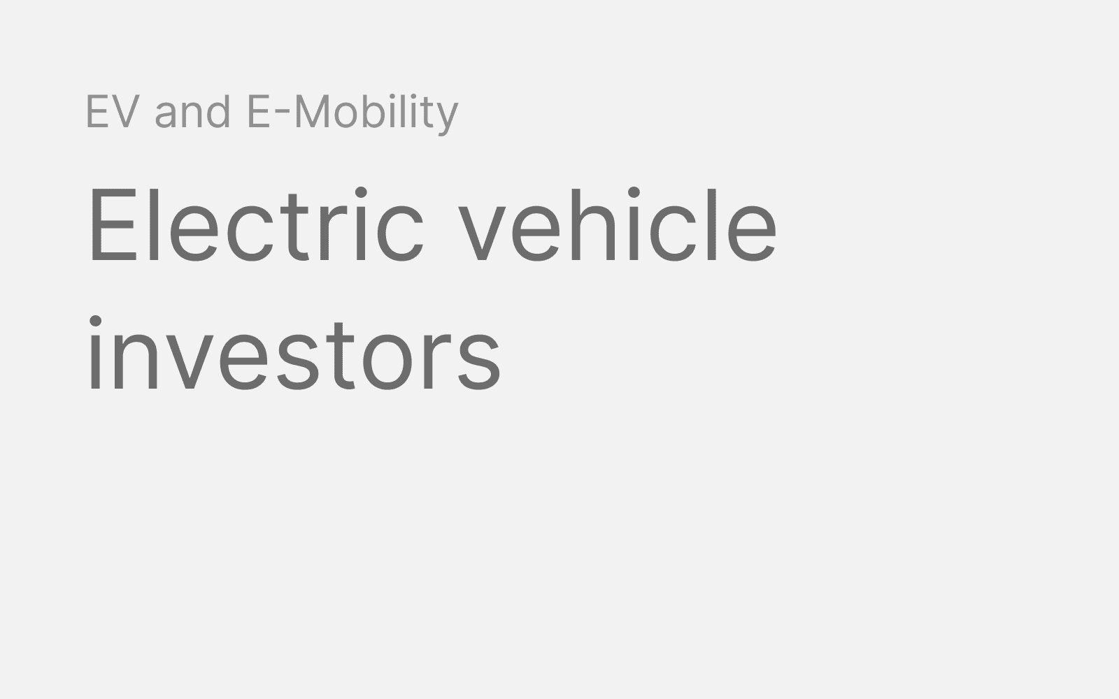 Electric vehicle investors hero