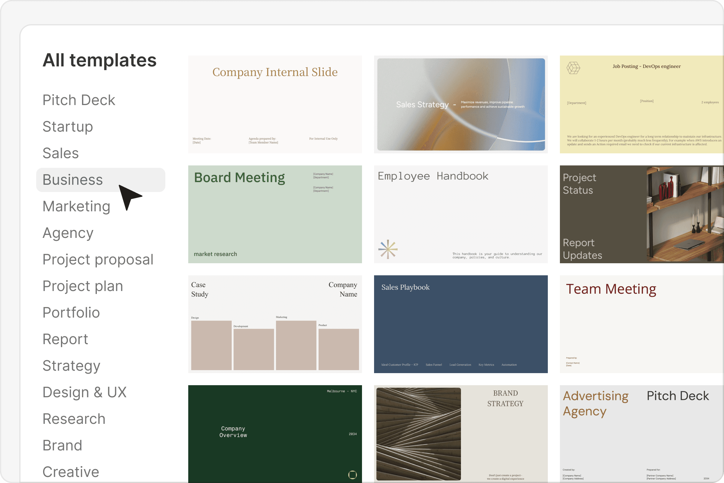Company template