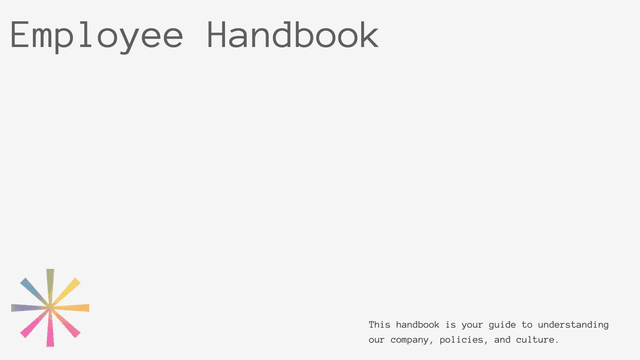 Employee handbook template
