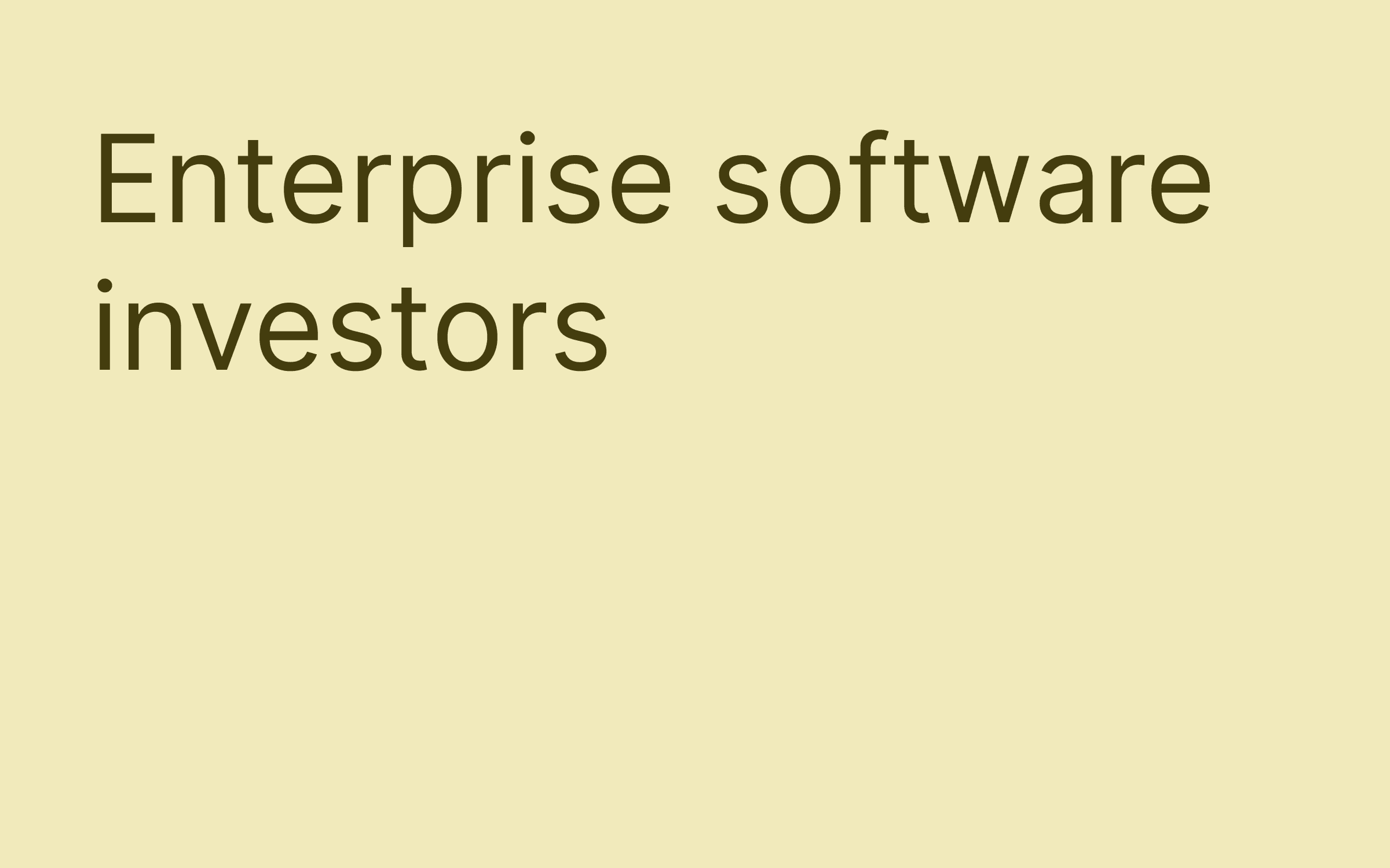 Enterprise software investors hero