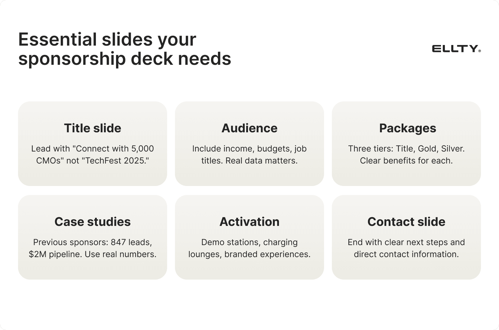 Event pitch deck slides