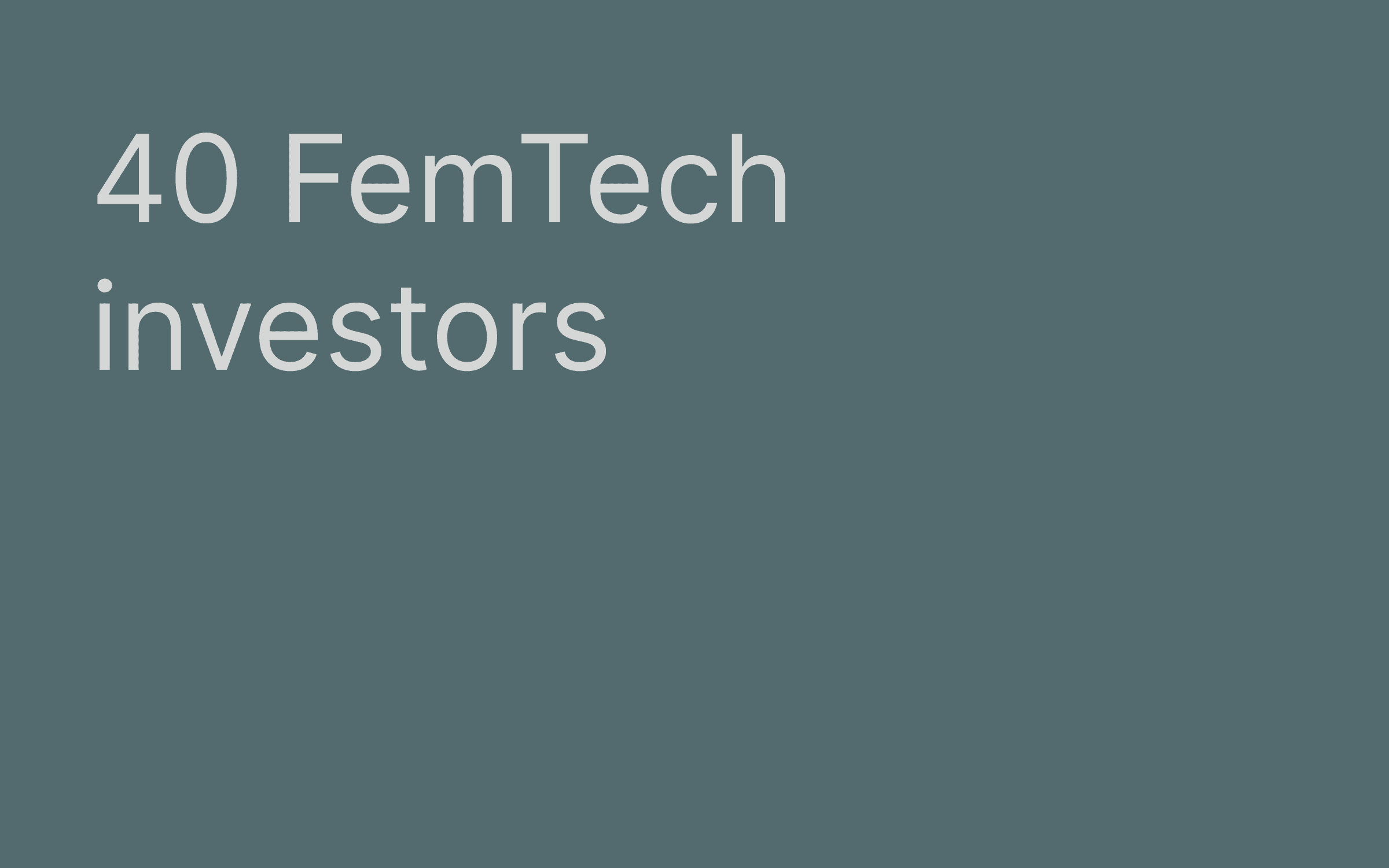 Femtech investors hero