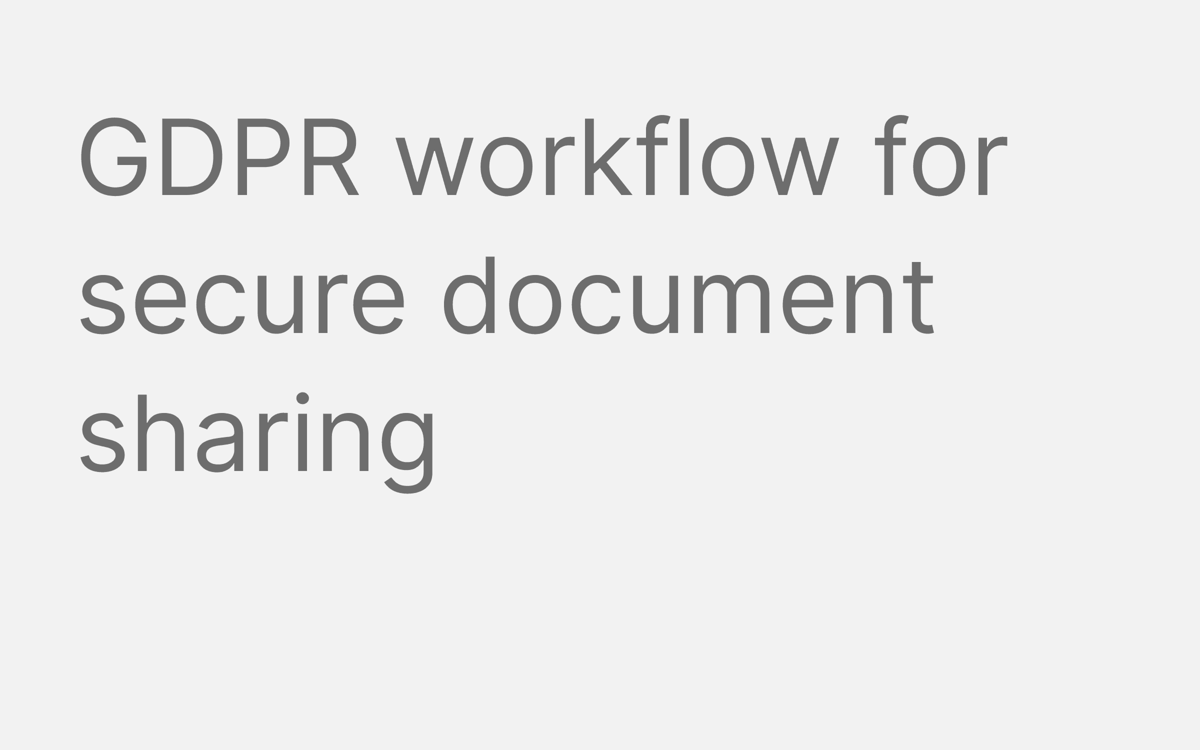 GDPR workflow