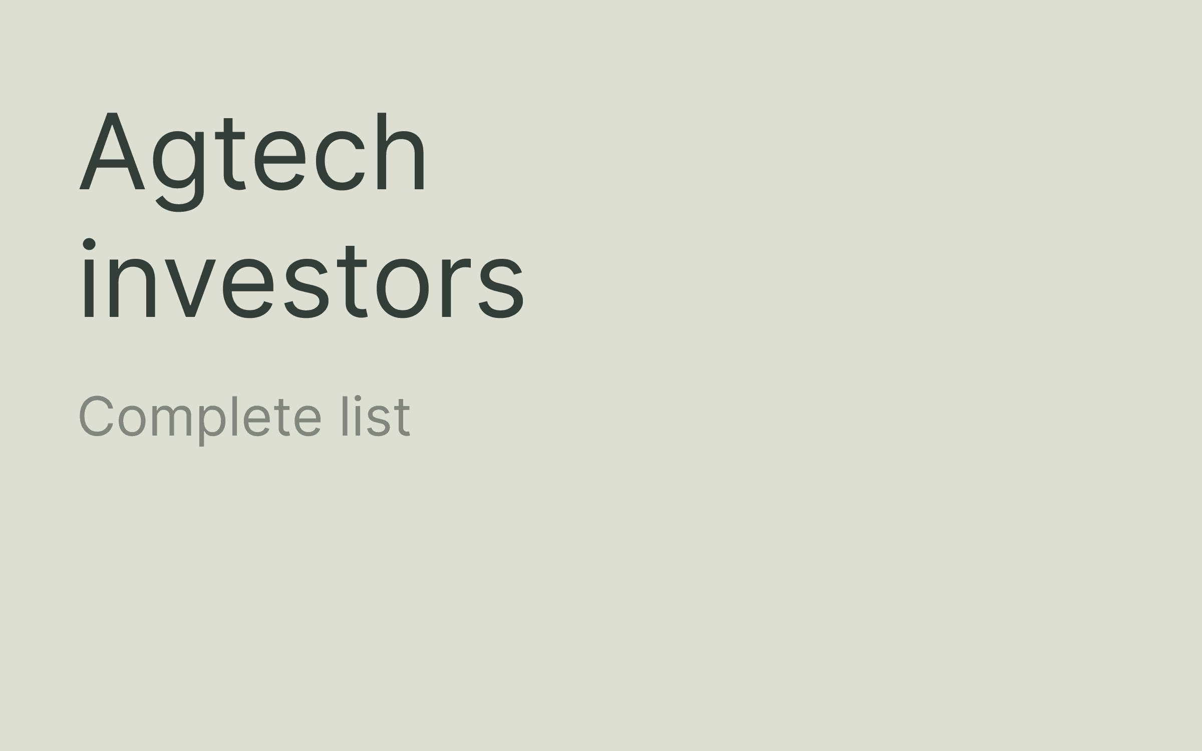 Agtech investors hero