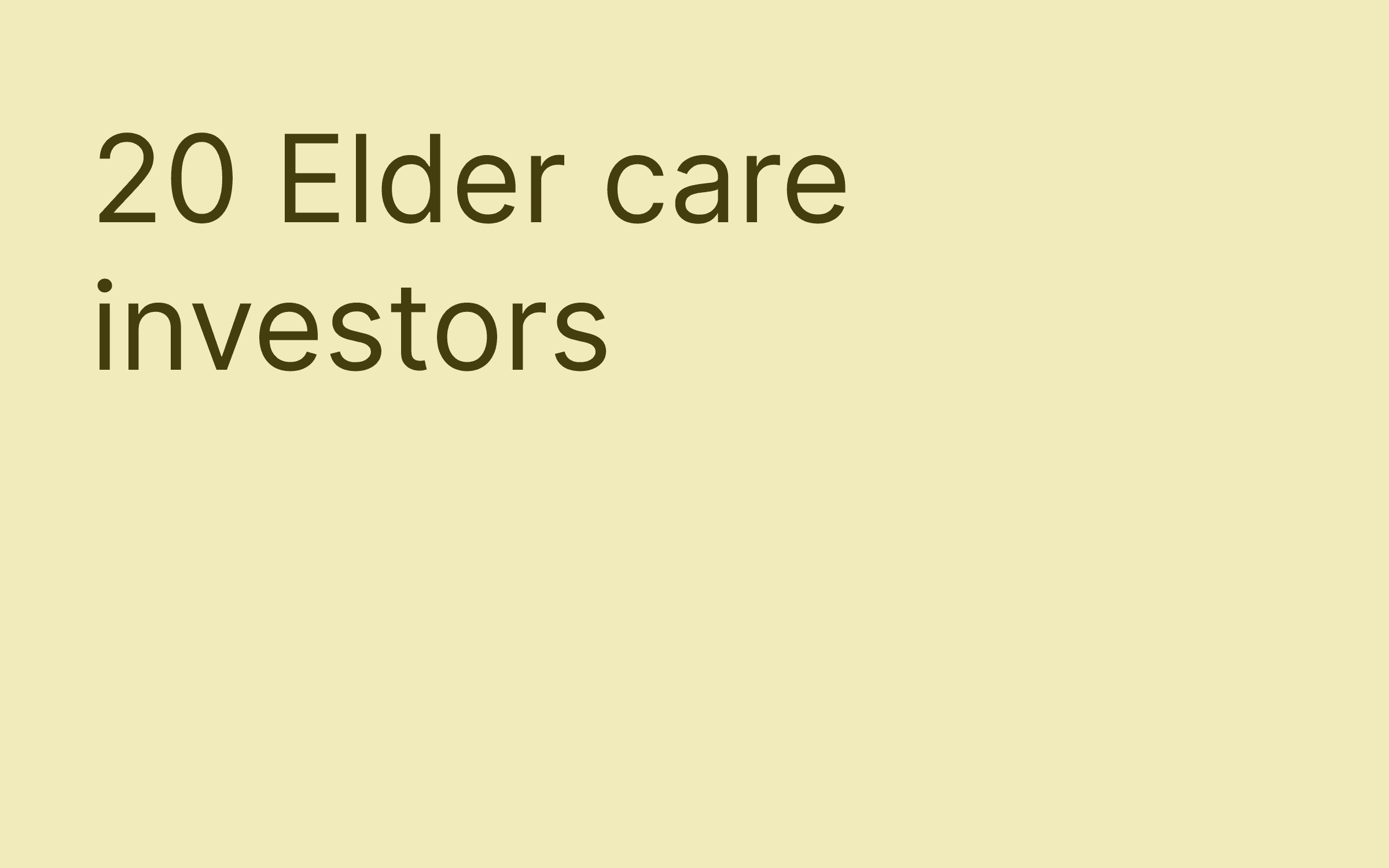 Elder care investors hero