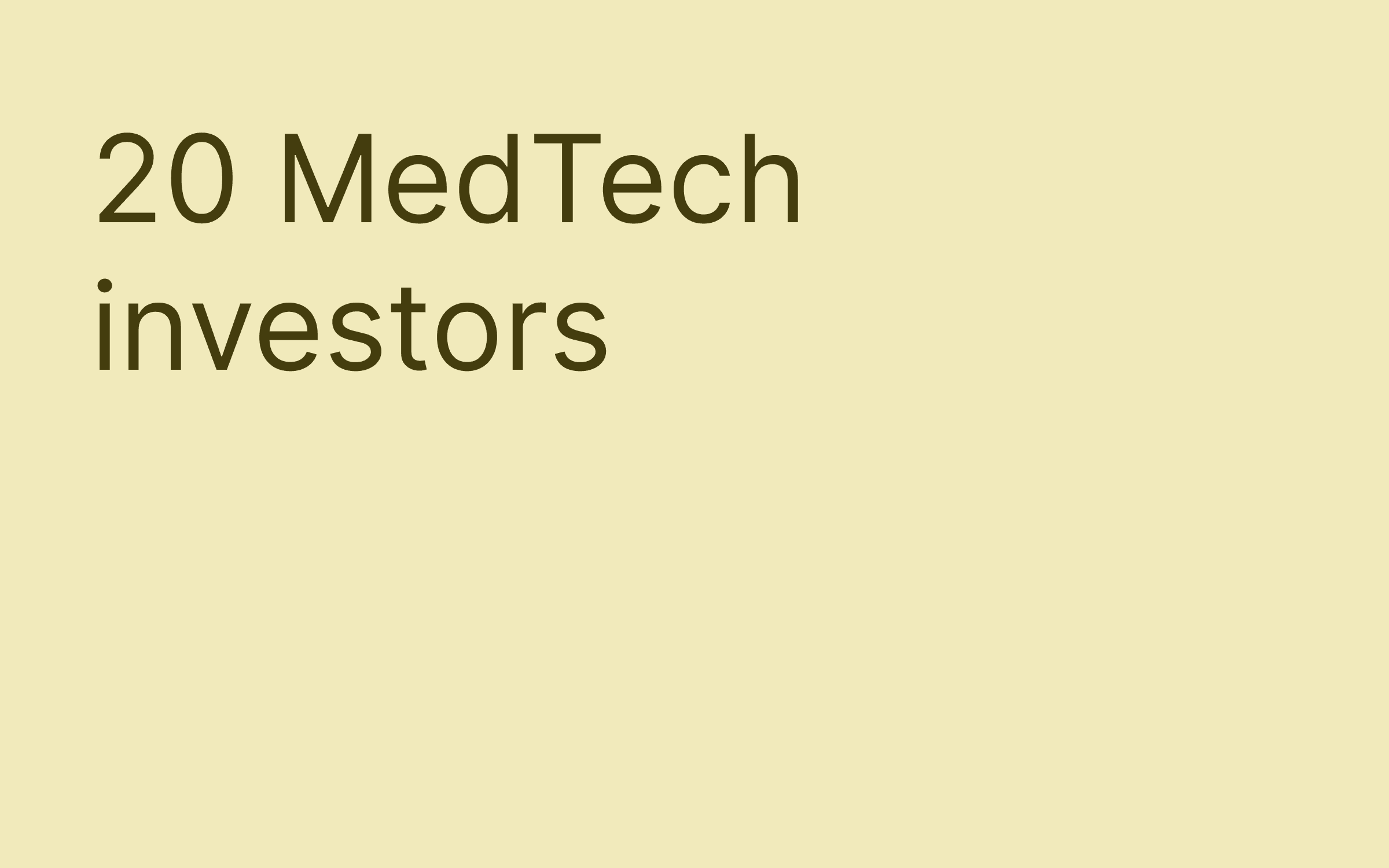 Medtech investors hero