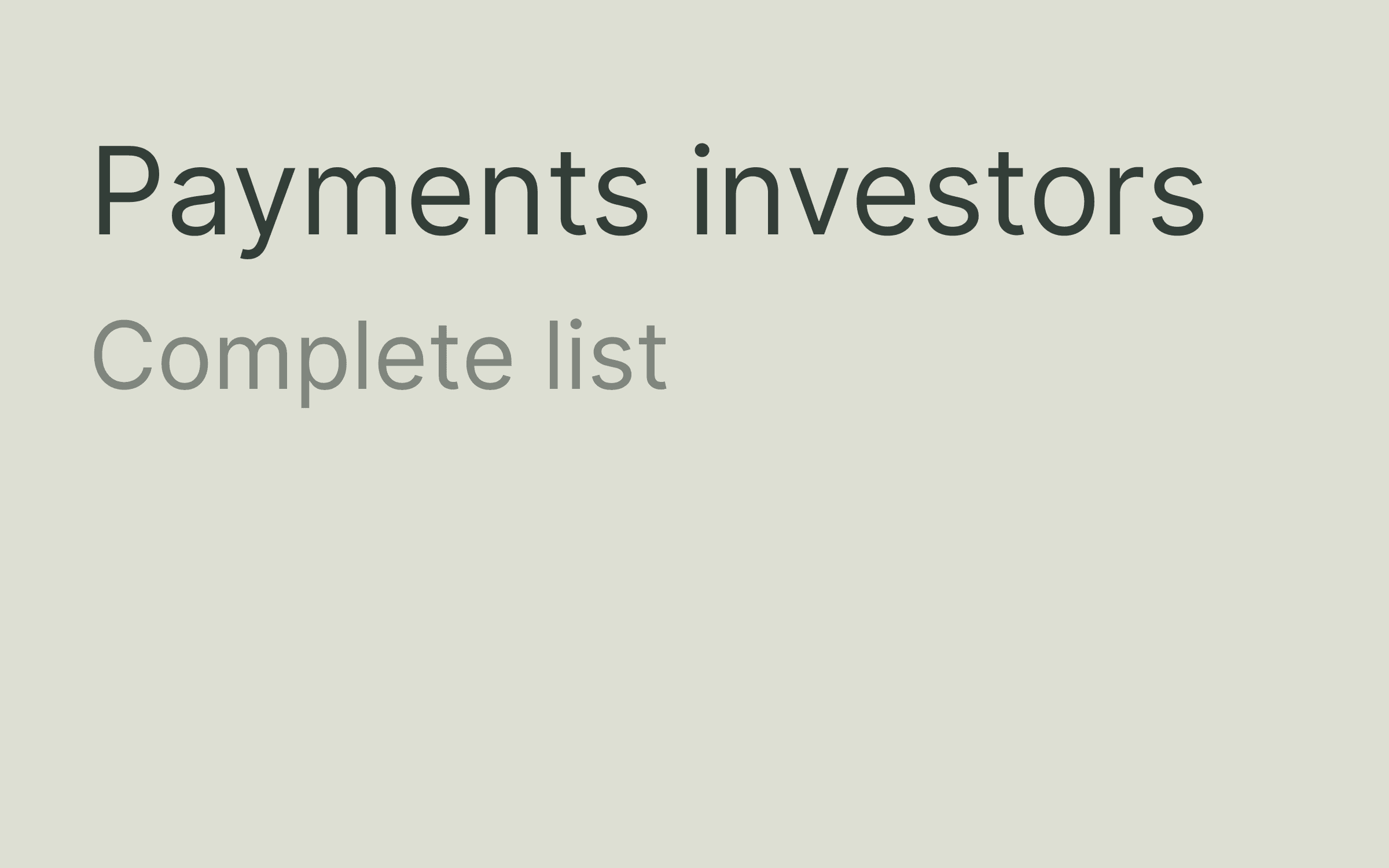 Payments investors hero