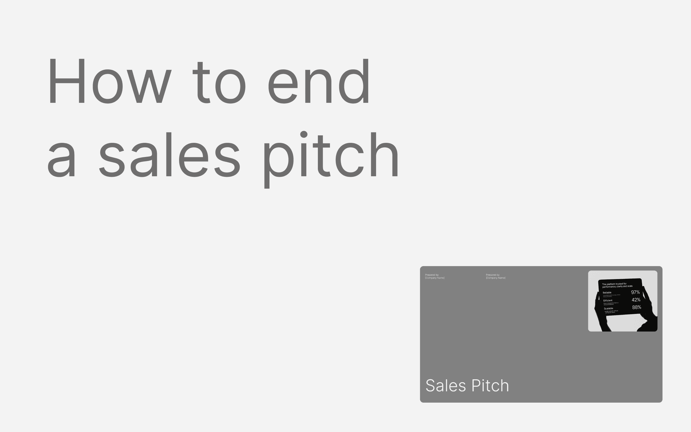 How to end sales pitch