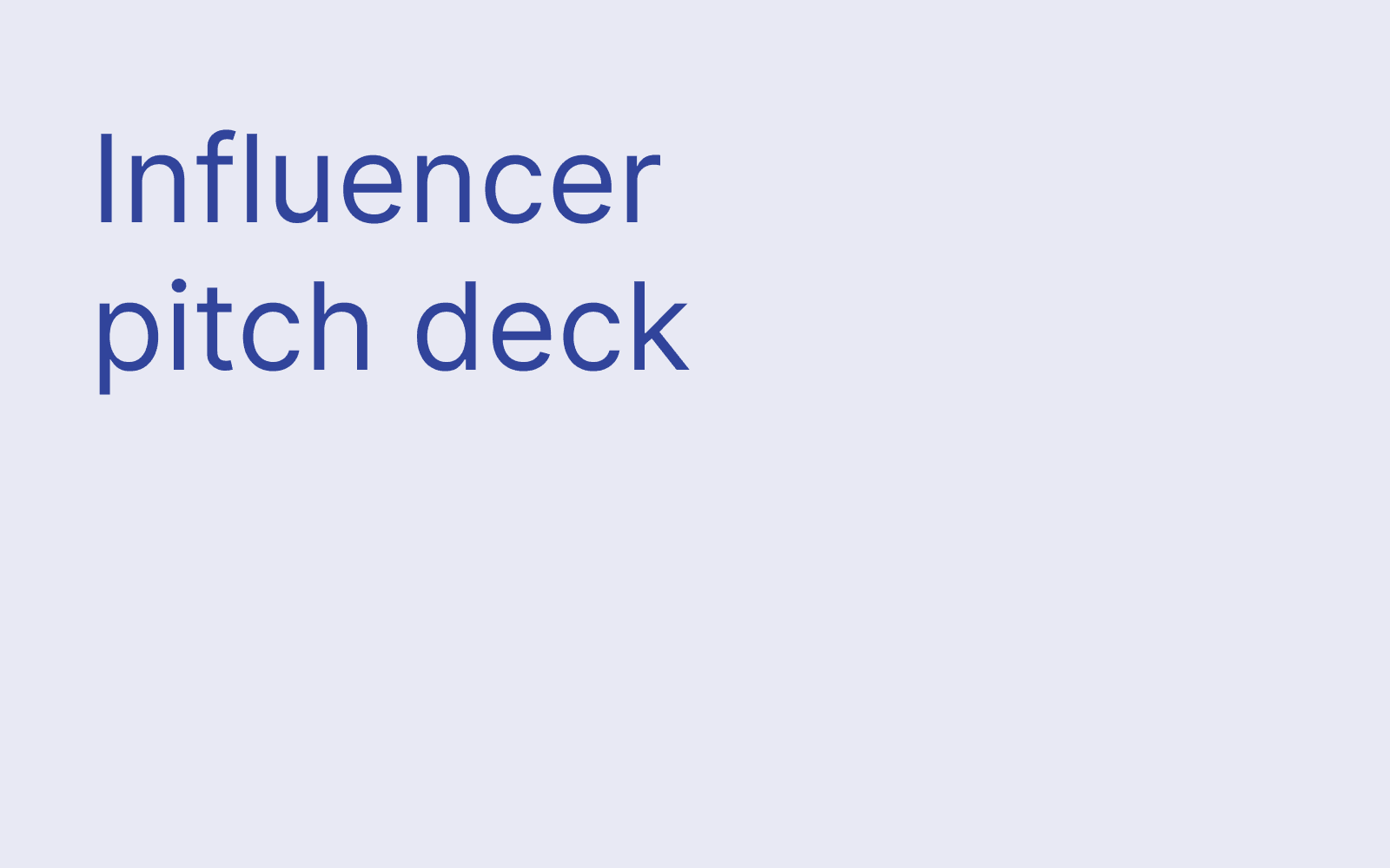 Influencer pitch deck examples hero image