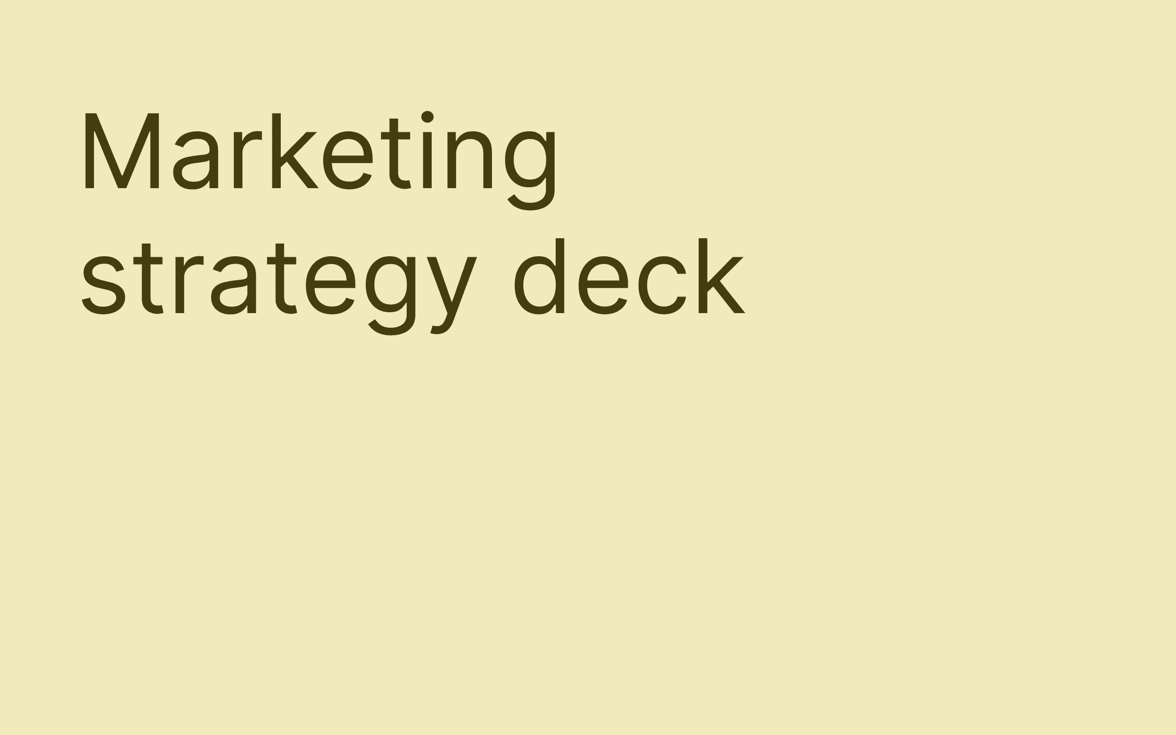 Hero image marketing strategy deck