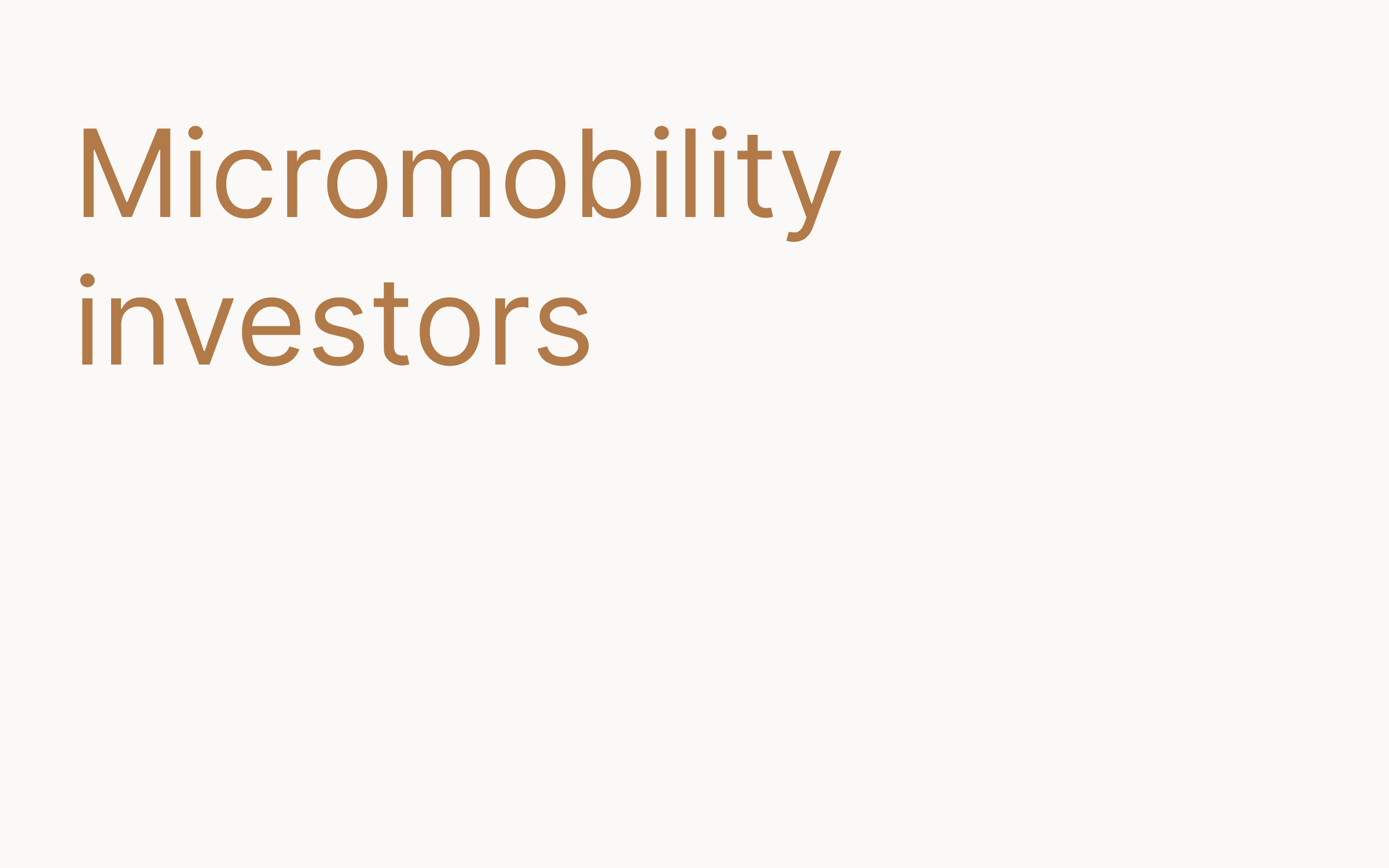Micromobility investors hero