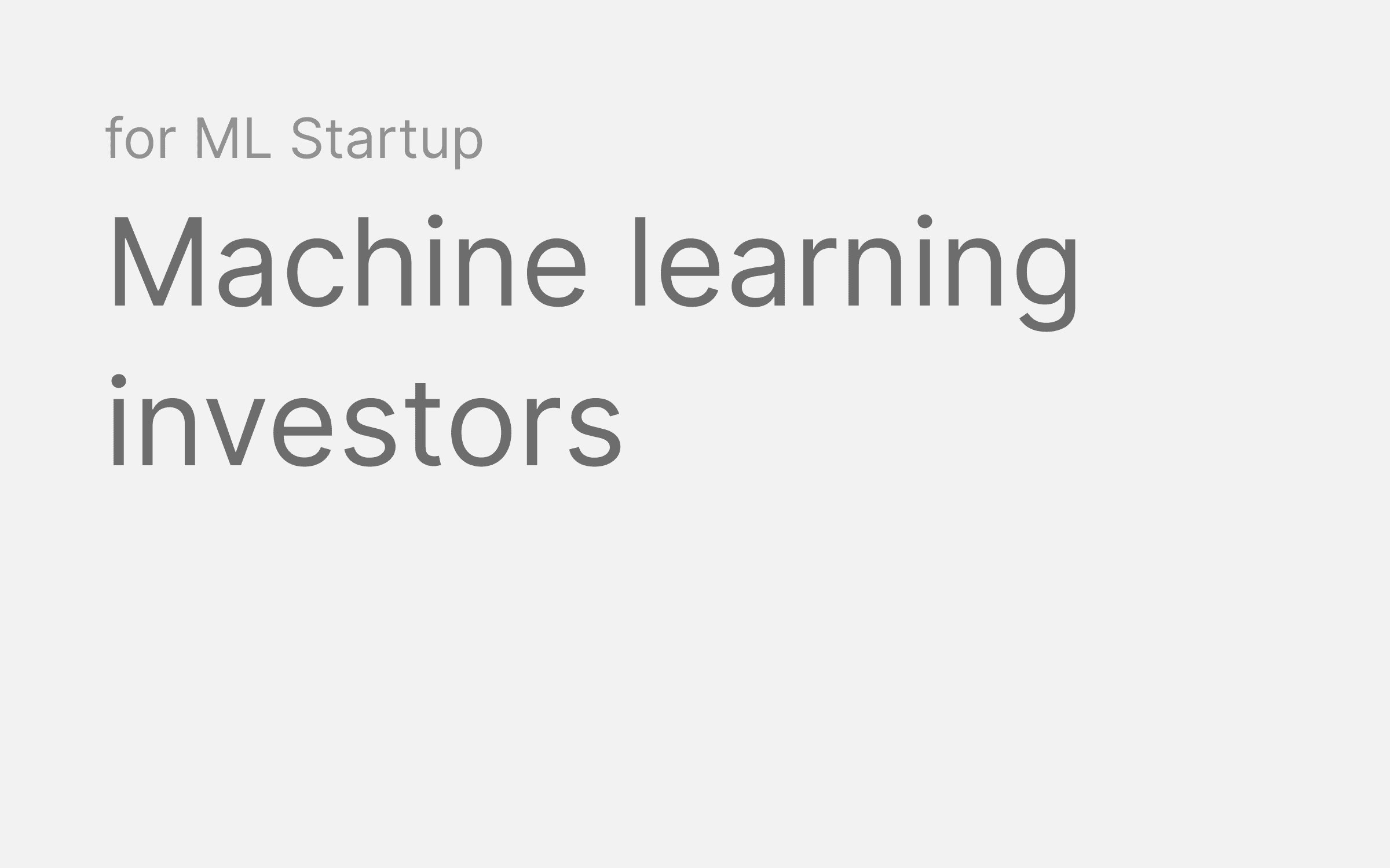 ML investors hero image